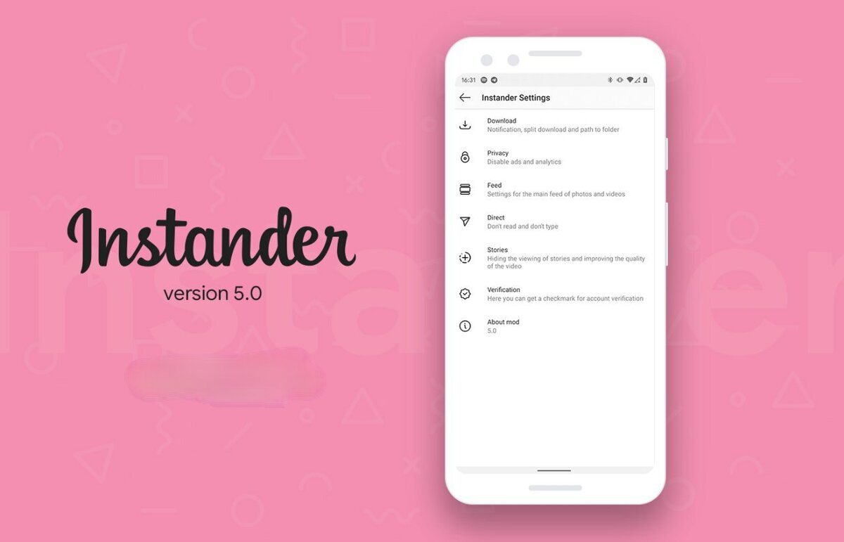 Version 5.0 https://t.me/instander/15