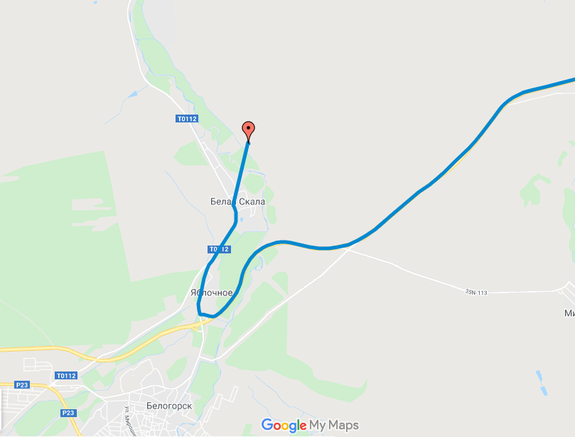 Авторский GPS-трек, загруженный на карты "Гугл"