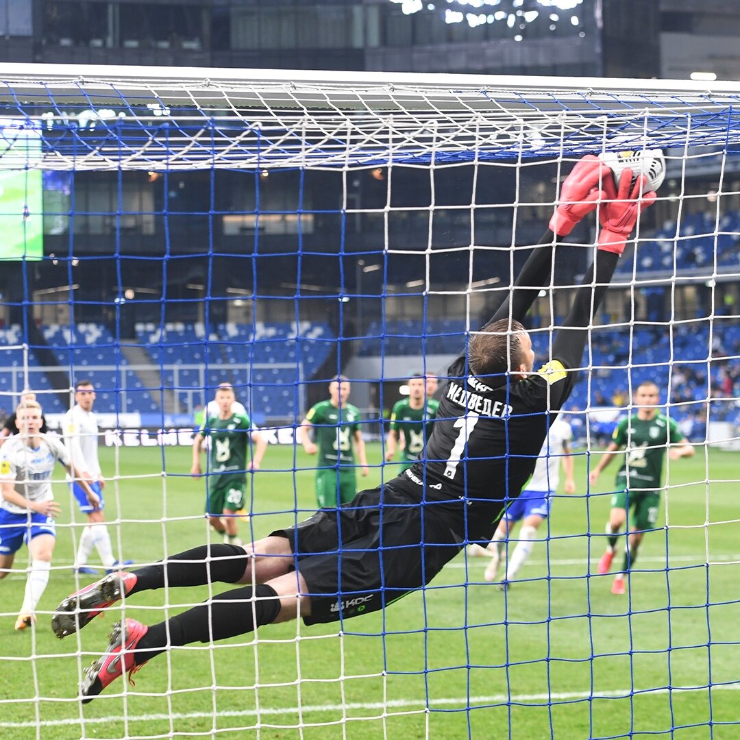 Вратарь Никита Медведев дебютировал за "Рубин" и сразу сыграл на ноль. Фото - ФК "Динамо".