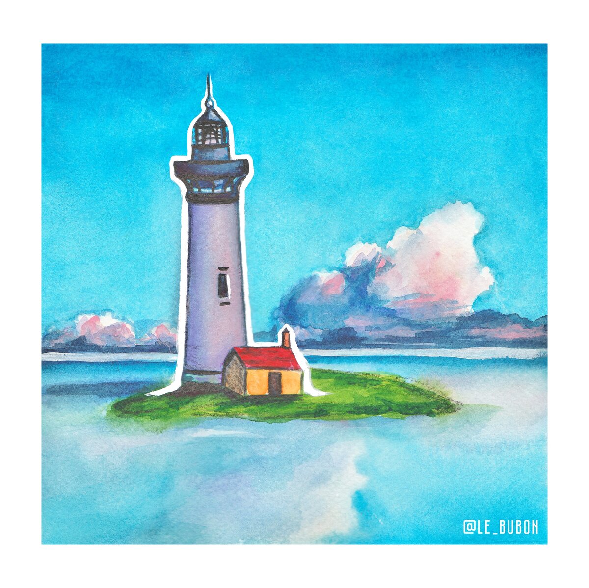 Маяк в стиле анимэ Хаяо Миядзаки.