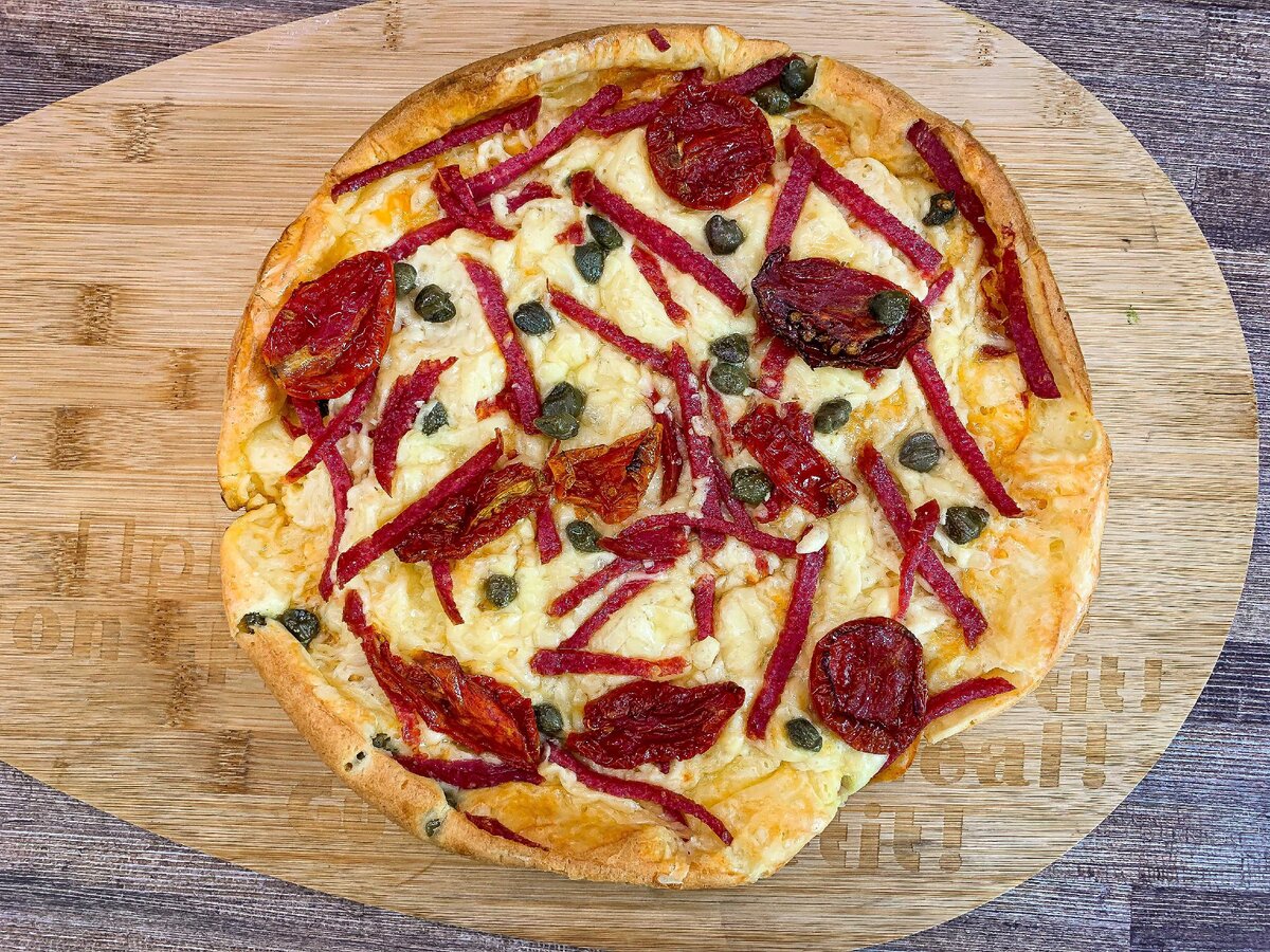 рецепт простой домашней пиццы с колбасой и сыром фото 96