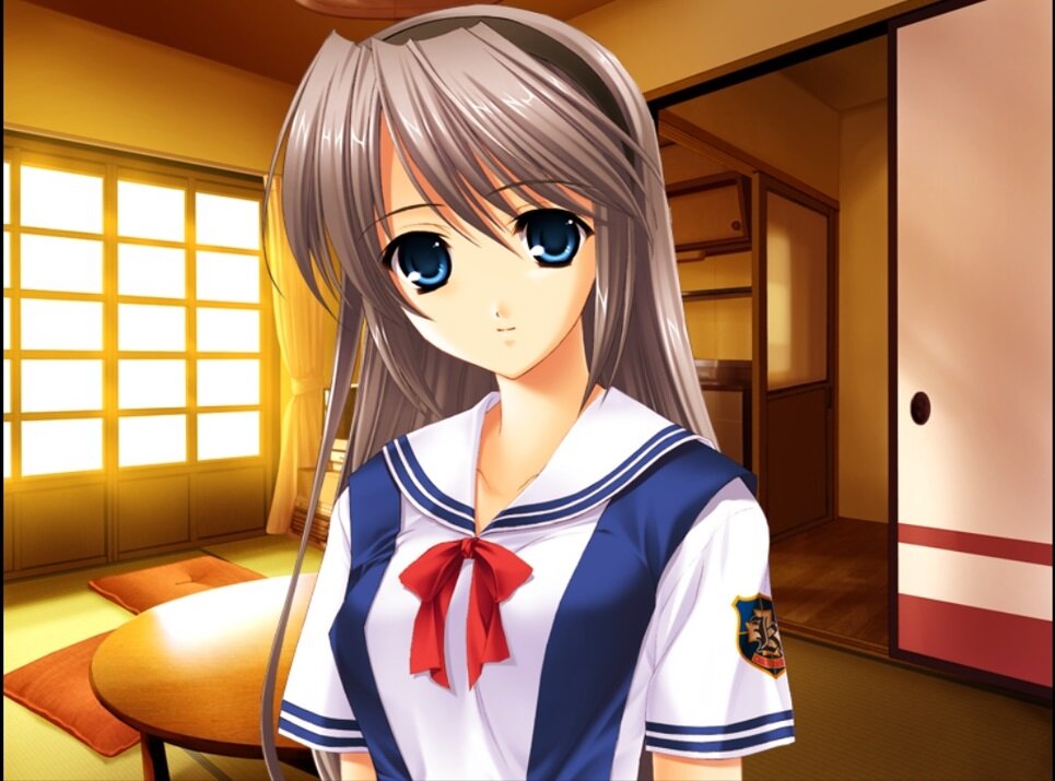 Томоё у Томои дома. Все же, кто играл в «Томоё: Эпилог», хотели именно их мирной и счастливой жизни? ... 
Источник: скриншот из скриншот из новеллы «Tomoyo After». ©Key, ©Visual Art's.