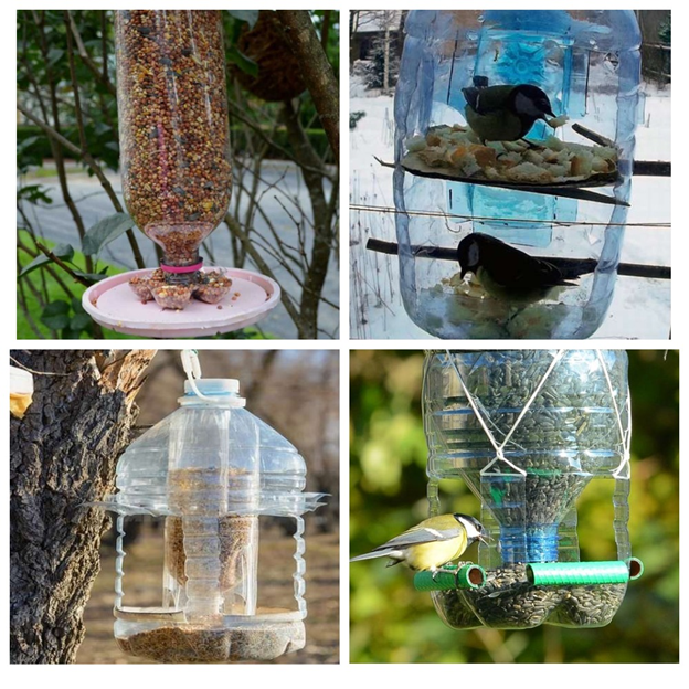 Сделать кормушку для птиц из пластиковой бутылки (46 фото)