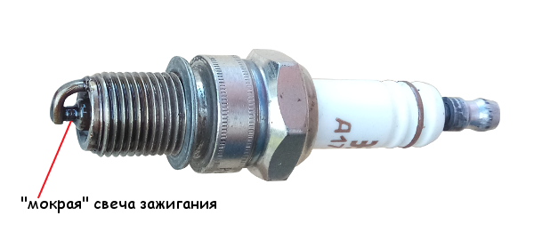 Попробуем разобраться почему после пуска двигателя одна или несколько свечей зажигания становятся мокрые.