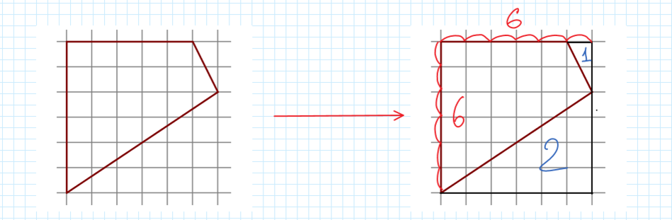 Площадь на квадратной решетке задания