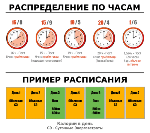 Примеры интервального голодания.