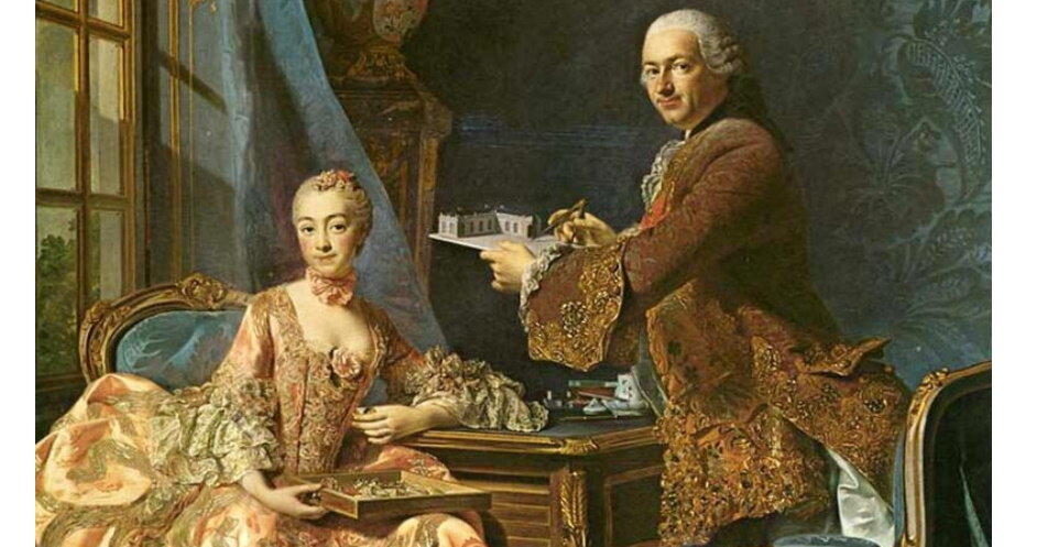 Жанна-Антуанетта Пуассон, Маркиза де Помпадур (1721–1764) и король Франции Людовик XV (1710–1774)