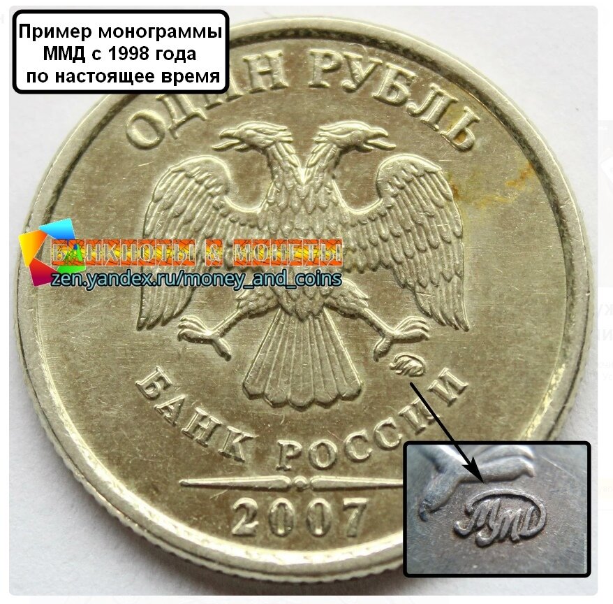 Как выглядит знак спмд 1 рубль 2014 года ММД, Символ рубля (Позолота) стоимостью 85 руб.