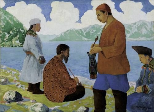 Н.И. Чевалков "Ожидание переправы на Телецком озере". 1926 г.