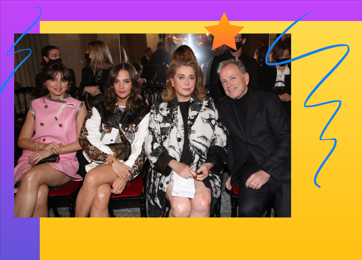 на просмотре новой коллекции дома Louis Vuitton-  Анна де Армас, Алисия Викандер, Катрин Денев и Майкл Бурке… 
