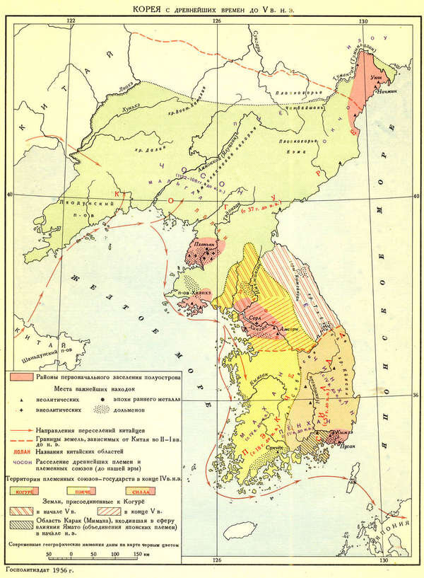 Карта древней кореи