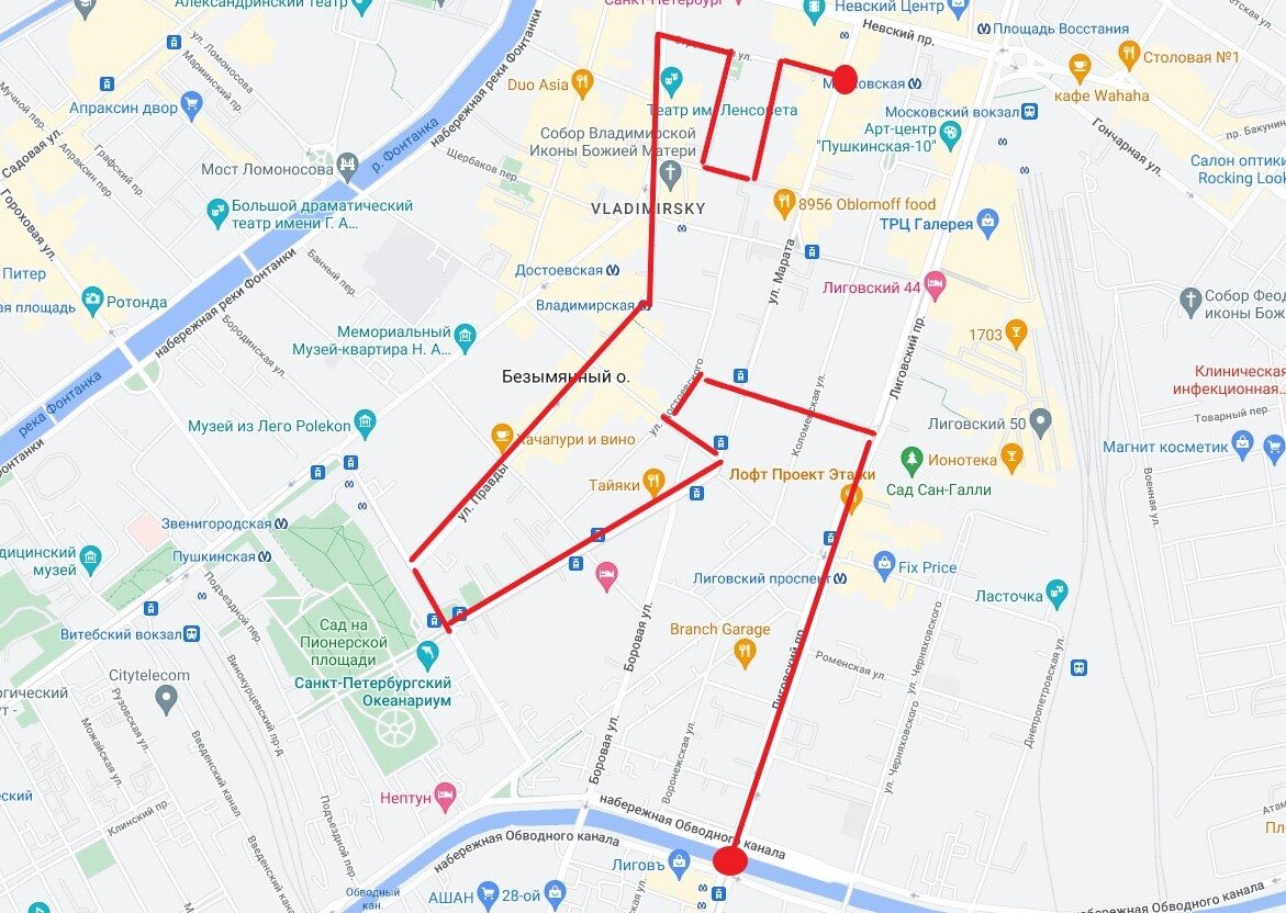 Карта маршрута