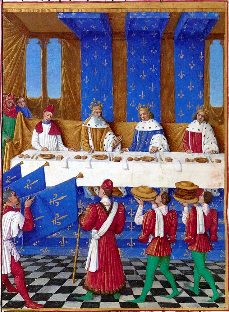 Большие французские хроники. © Bibliothèque nationale de France, Fr. 6465 Король - в лазурном, как вы понимаете. 