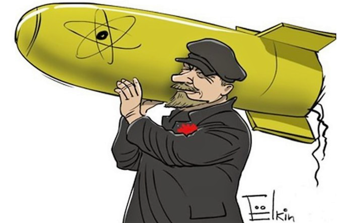 Взято с бескрайних просторов Интернета. "Ленин закладывает атомную бомбу". Автор рисунка указан в подписи.