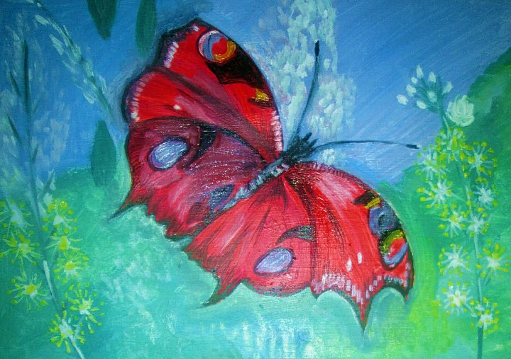 Анжелика Казакова – Бабочка2 Холст, масляные краски. Размер 30*40 см.