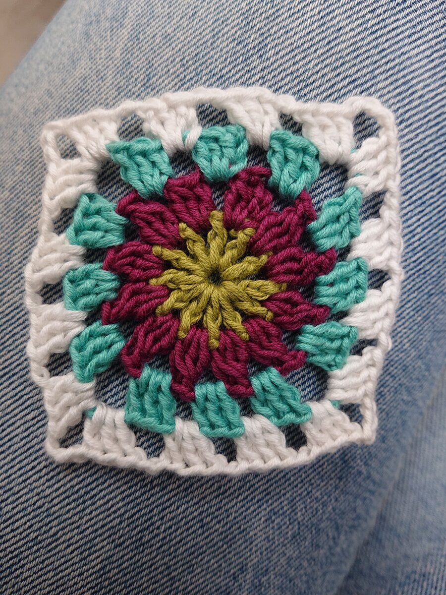 Мотив крючком для пледа, фото моё