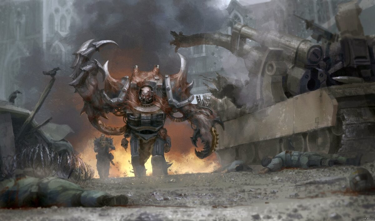 Расчленитель над телами имперских гвардейцев