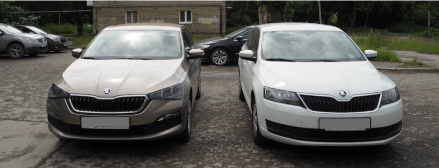 Слева — новый Rapid, справа — 2018 г.в.