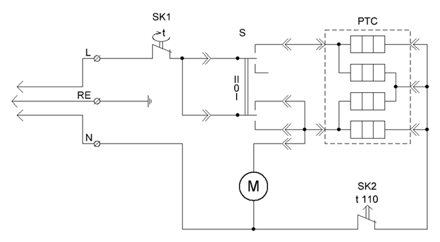 Принципиальная схема блока до переделки.