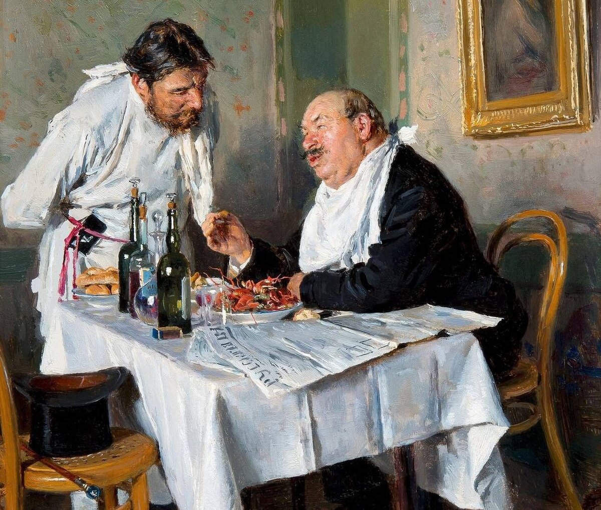 Владимир Маковский «В трактире», фрагмент