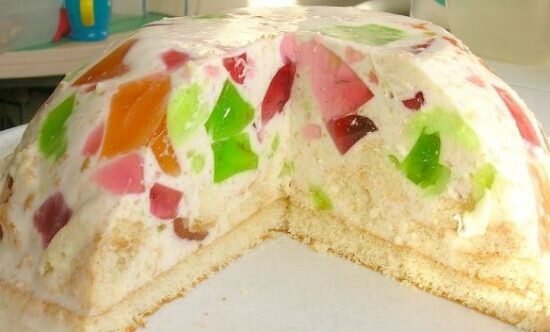 Торт "Битое стекло" с бисквитом