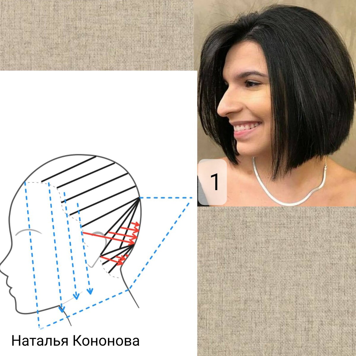 Схема автора, модель стрижки из интернета.