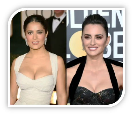 Пенелопа Круз - испанская актриса и модель (1974)  и Сальма Хайек - мексикано-американская актриса, кинорежиссёр и продюсер (1966)