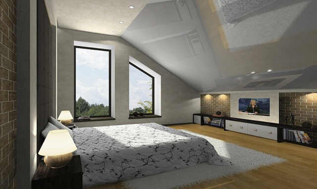Дизайн мансардного этажа спальни - уютное гнёздышко под крышей