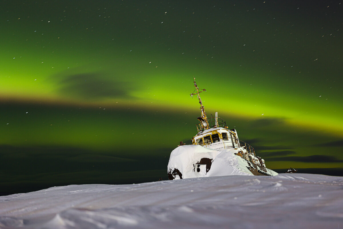 Северное сияние над лиманом © Александр Крымов