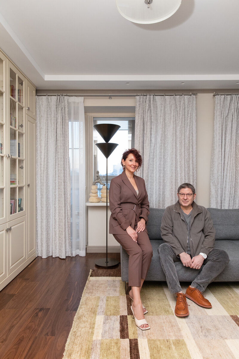 Михаил Лабковский и дизайнер интерьера Екатерина Лебедева