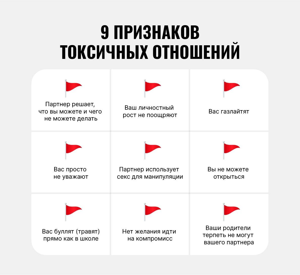 4 признака отношений