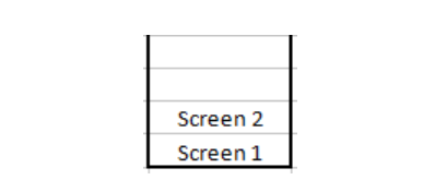 Стек после применения метода push для Экрана 2