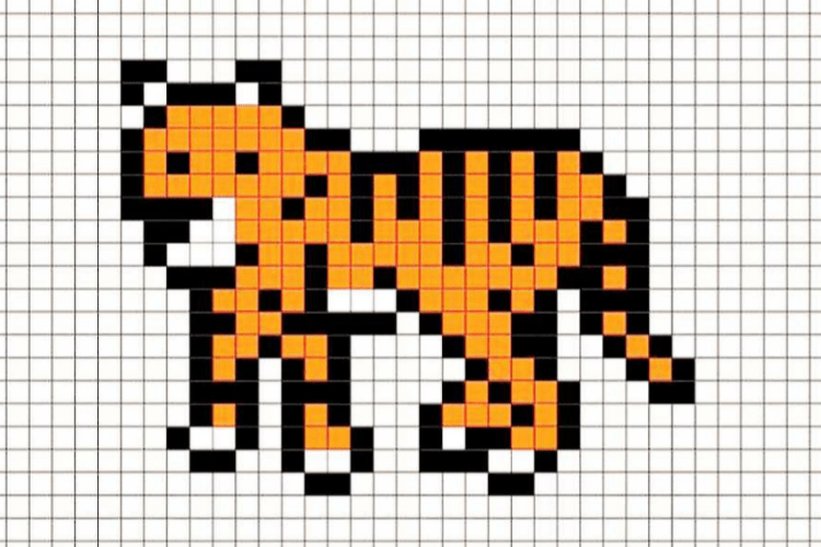 Как нарисовать тигра по клеточкам 🐯