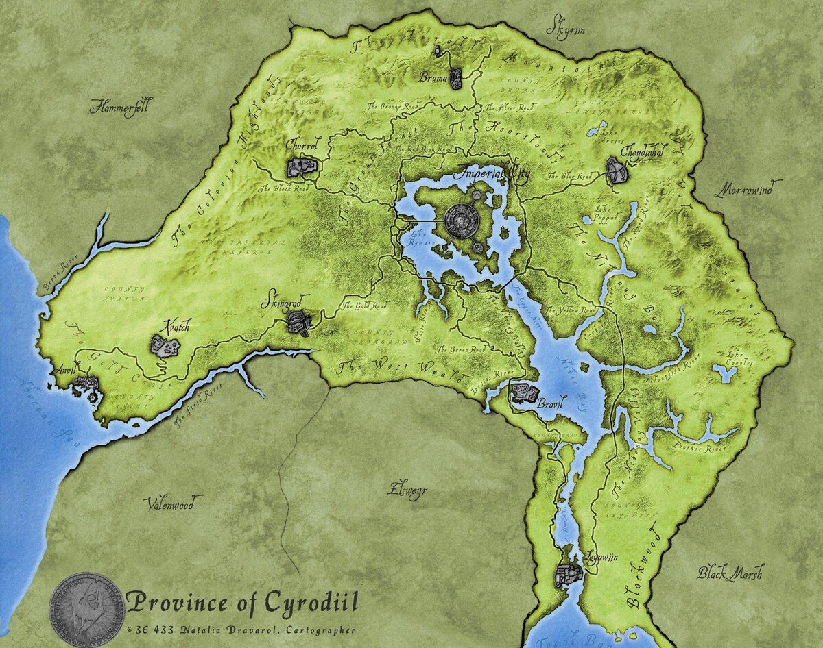 Карта провинции Сиродил