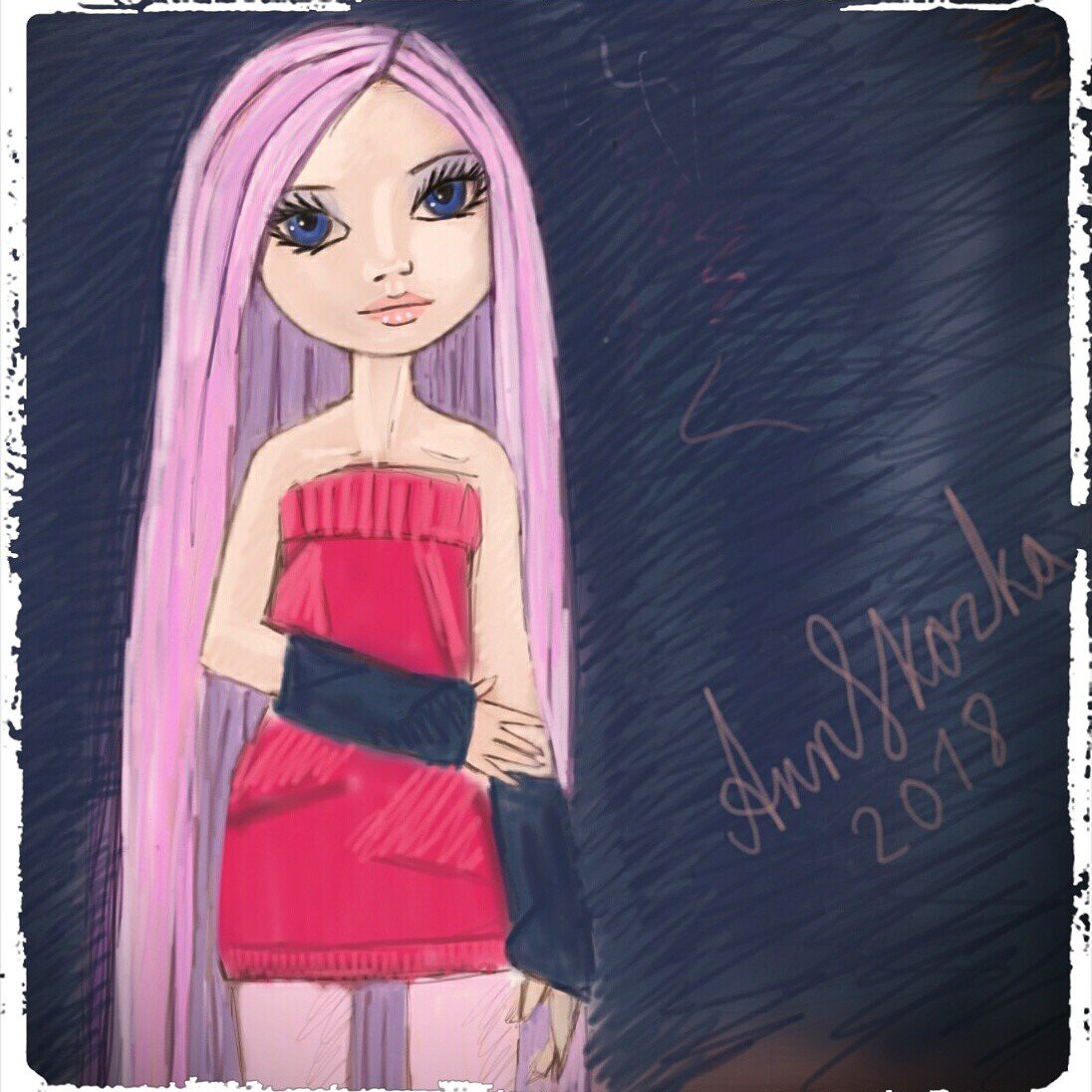 Я рисовала арт на один из моих ООАК. 