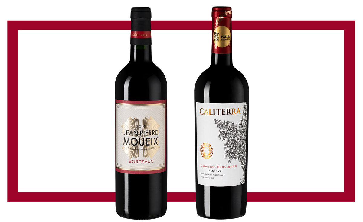 Слева направо: Jean-Pierre Moueix Bordeaux 2016; Caliterra Cabernet Sauvignon Reserva 2017