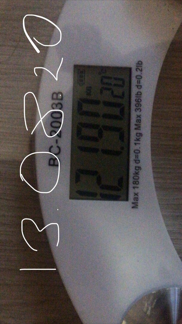 Мой вес до начала данного метода похудения и спустя 5 дней.