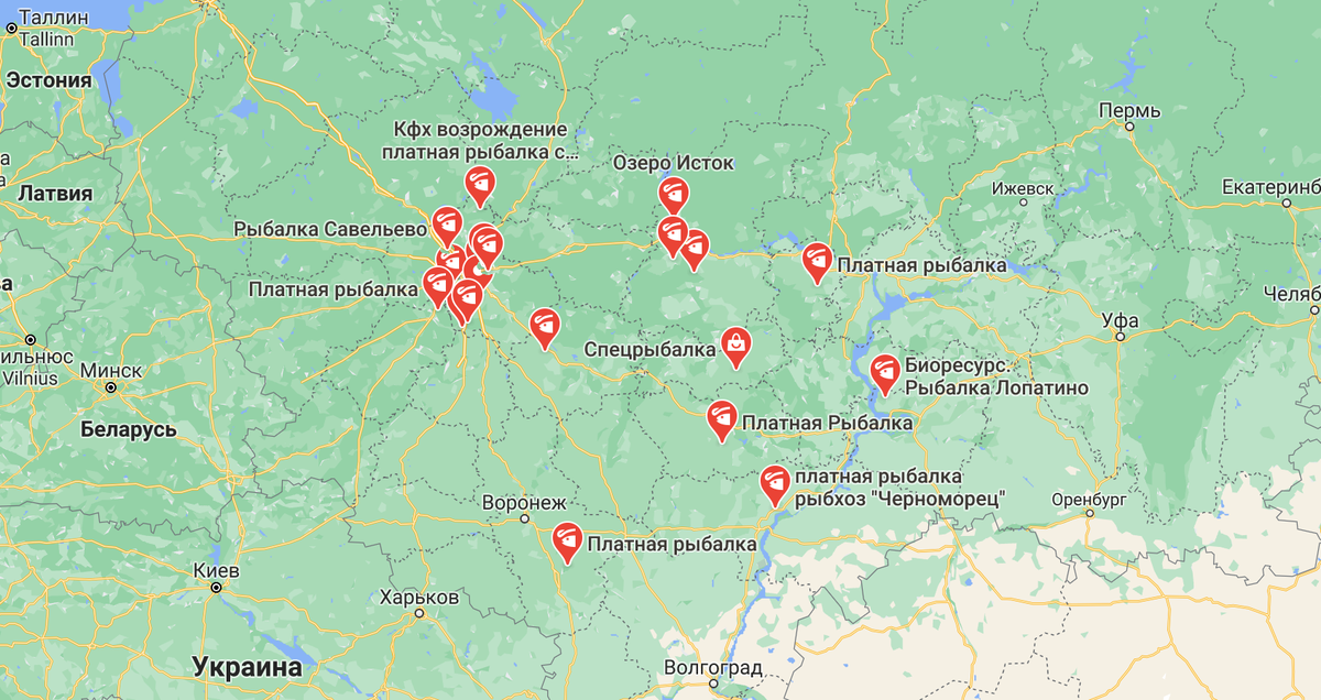 Карта платной рыбалки краснодарский край