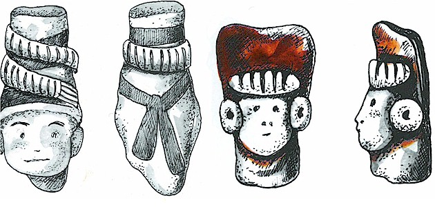 Фрагменты глиняных фигурок с изображением женских голов