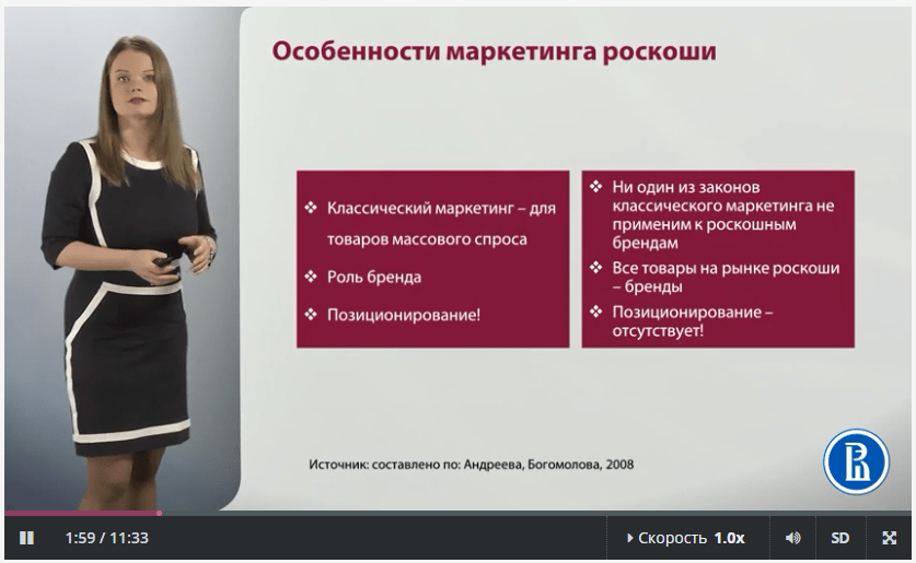 Скрин с одно урока на «Открытом Образовании»