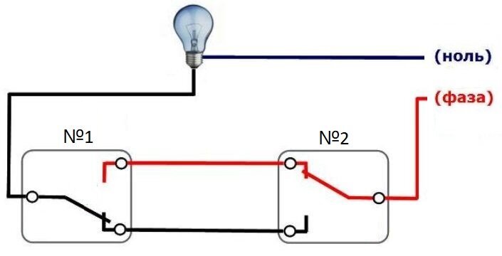 Схема подключения проходного выключателя: из двух, трех и более точек, фото, видео