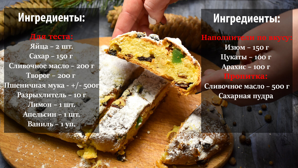 Рождественский немецкий штоллен с творогом - это самая вкусная выпечка которую я ела. Никто из нас не откажется от вкусняшек в праздник, и я конечно же тоже.-2