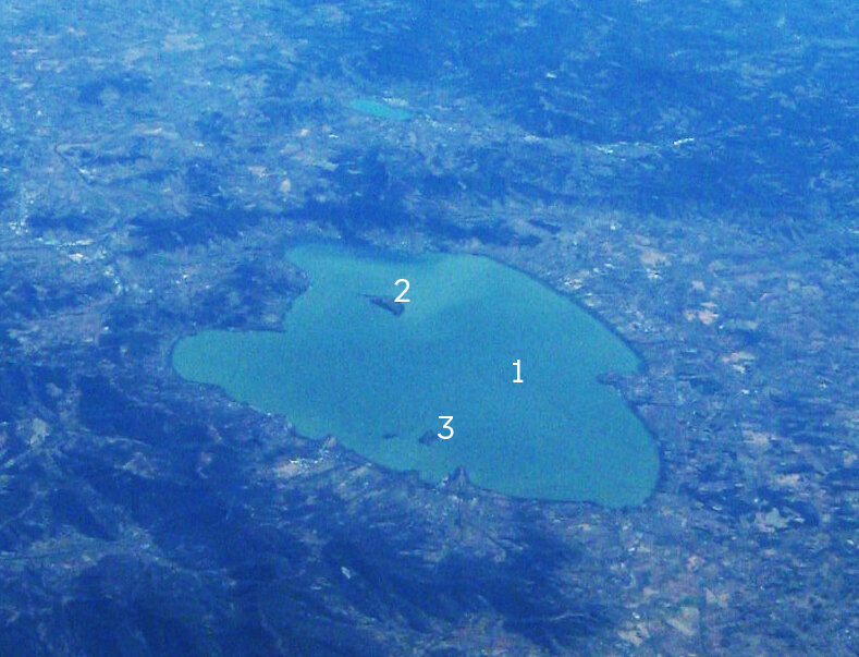 1. Озеро Больсена 2. Остров Мартана 3. Остров Бисентина