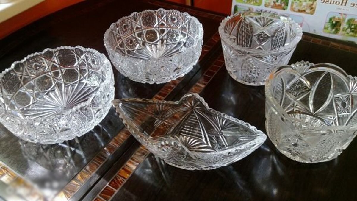 Советская посуда из хрусталя