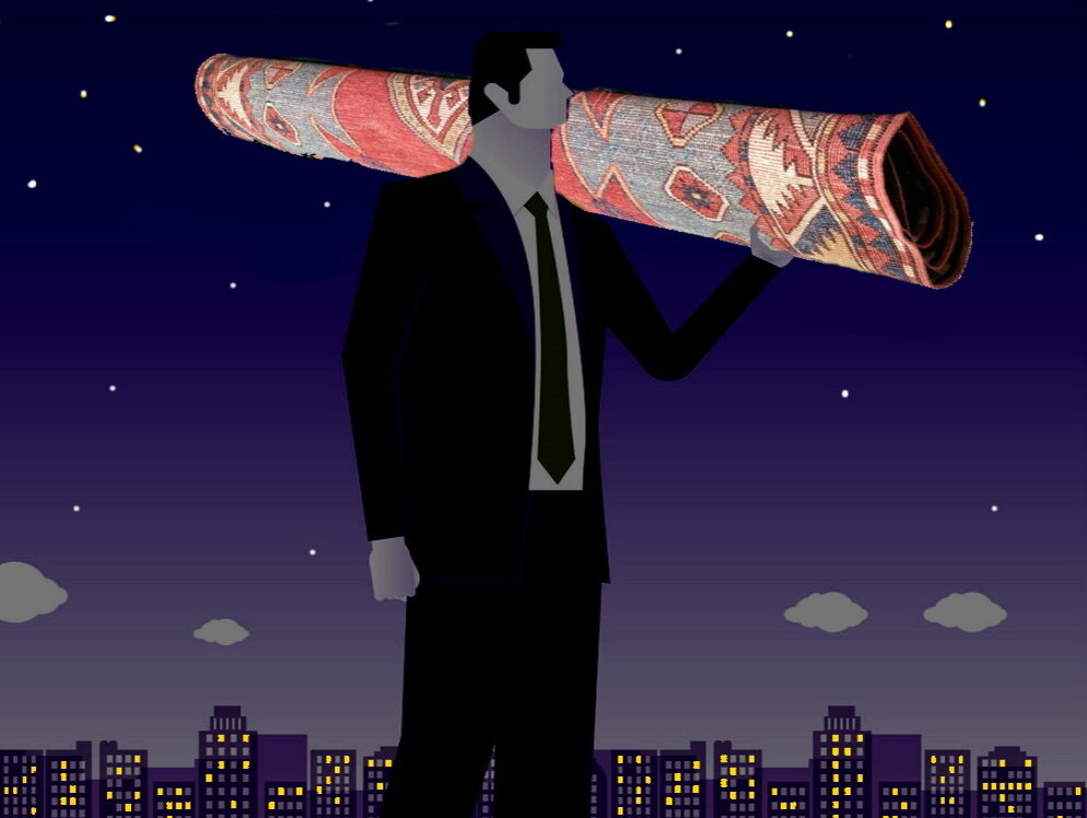 Человек с ковром как символ советской эпохи.