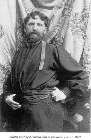 Уже не юный Альфонс Муха в традиционной славянской одежде, 1899 г.