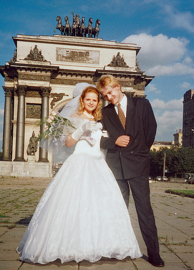 Свадьба Дмитрия Пескова и Екатерины Солоцинской. 1994 год. Фото Яндекс.Картинки.