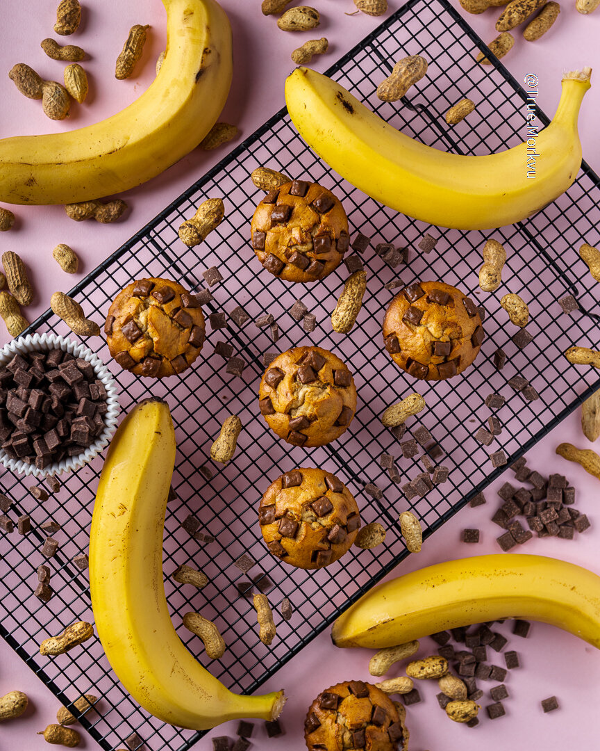 Бананово-арахисовые маффины🧁