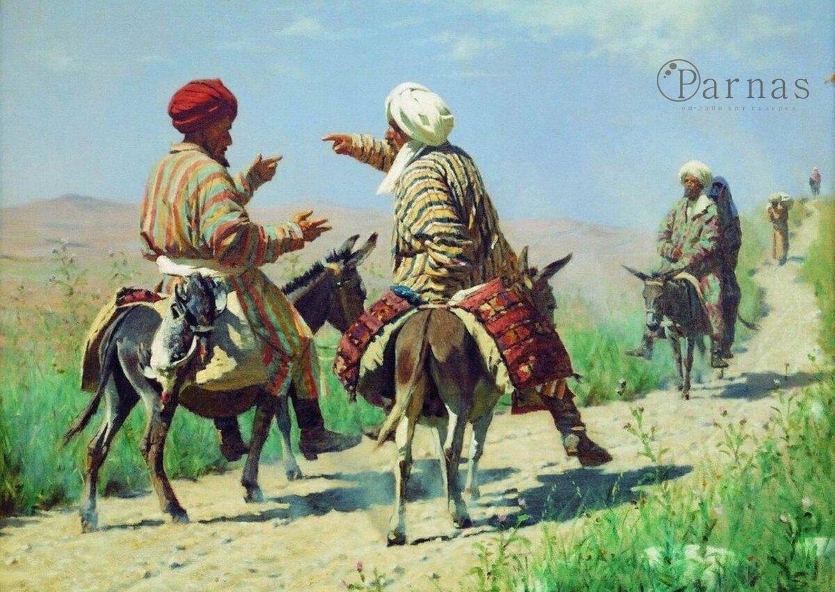 Мулла Керим и мулла Рахим по дороге на базар ссорятся