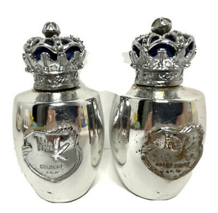 Серебряный набор "Mr. K": одеколон и освещающий лосьон после бритья версии 1964 года. Скриншот с www.ebay.com